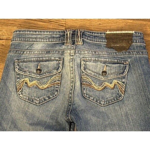Industrial Cotton  Washed Denim Bermuda Jean Shorts Women's size 9 Stitch Pocket - Picture 5 of 5